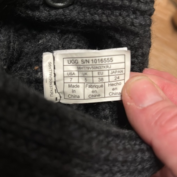 EUC UGG Black Carley Knit Tall Button Boots size 7 - Picture 11 of 12